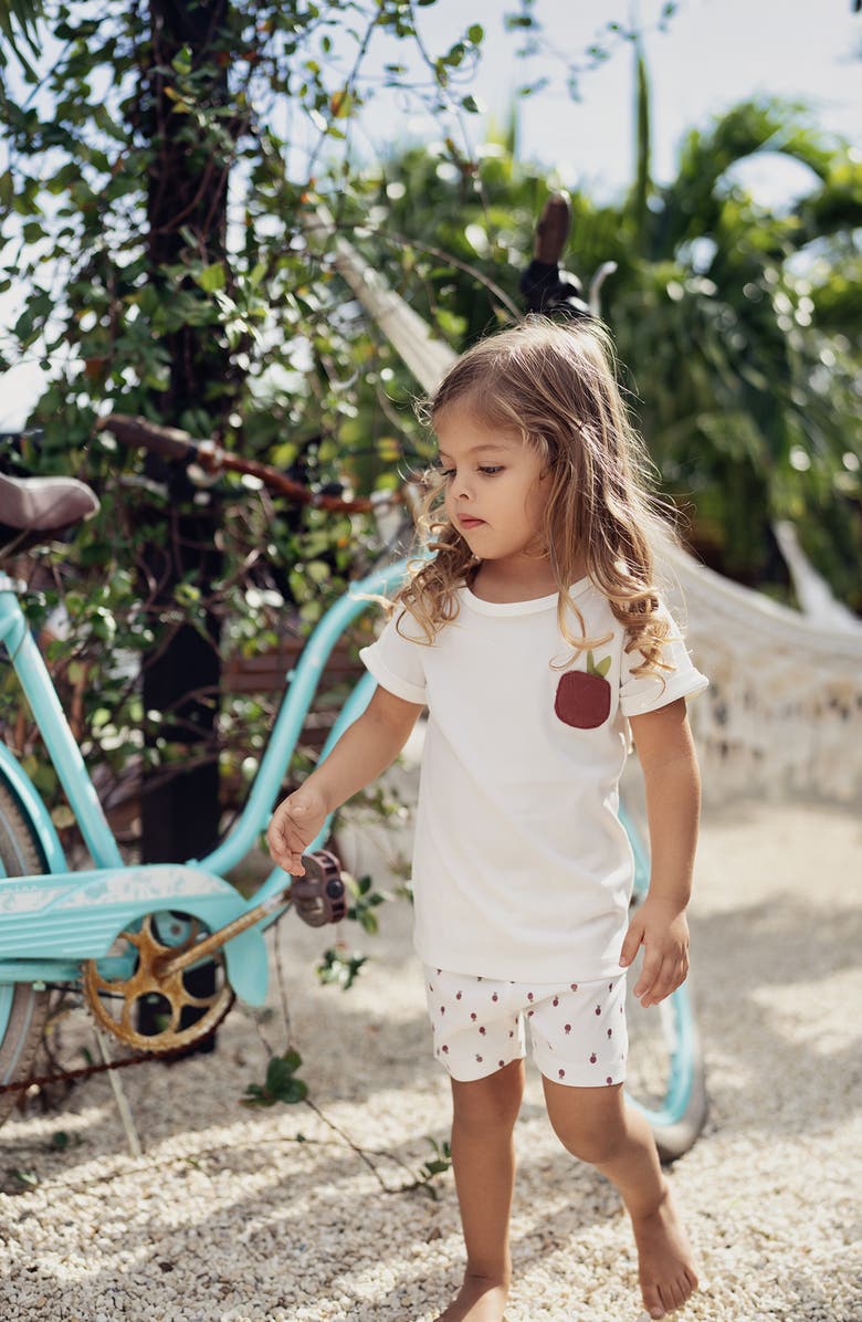 Manière Berry Rib Knit Top & Shorts Set, Alternate, color, 