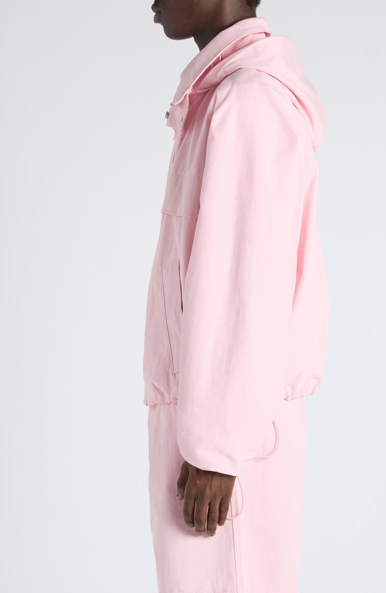 Bottega Veneta Cotton Twill Blouson Jacket with Packable Hood, Alternate, color, Camelia