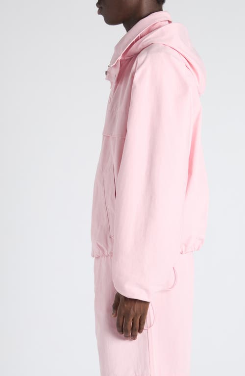Bottega Veneta Cotton Twill Blouson Jacket With Packable Hood In Pink