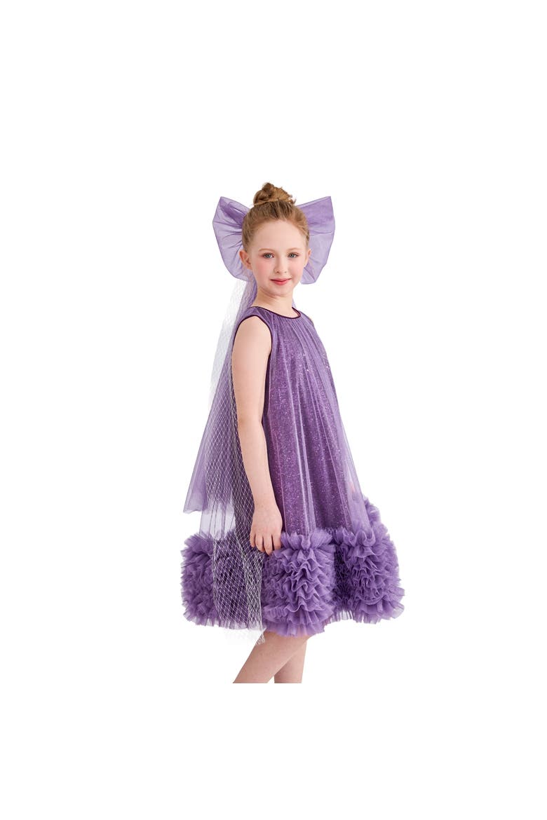 Serenata Glitter Tulle Dress, Alternate, color, Purple