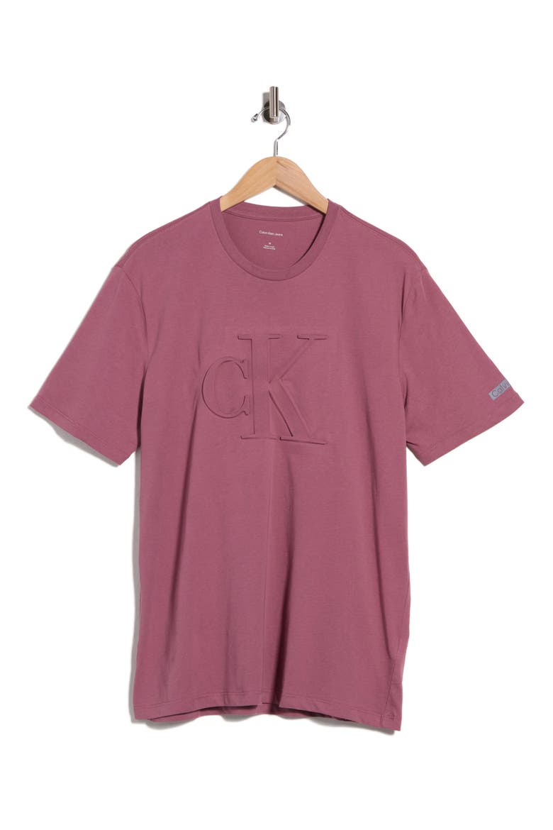 Embossed Monogram T-Shirt, Alternate, color, RAISIN