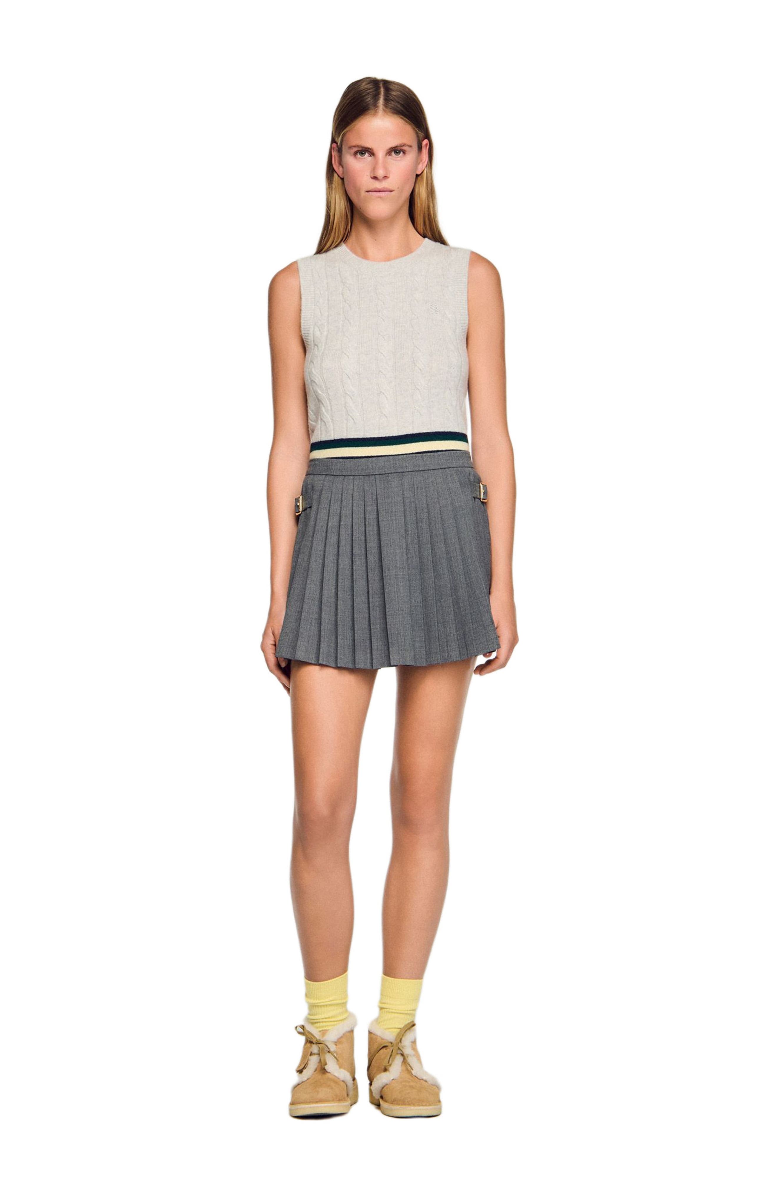Buckle accent pleated skort - image 2