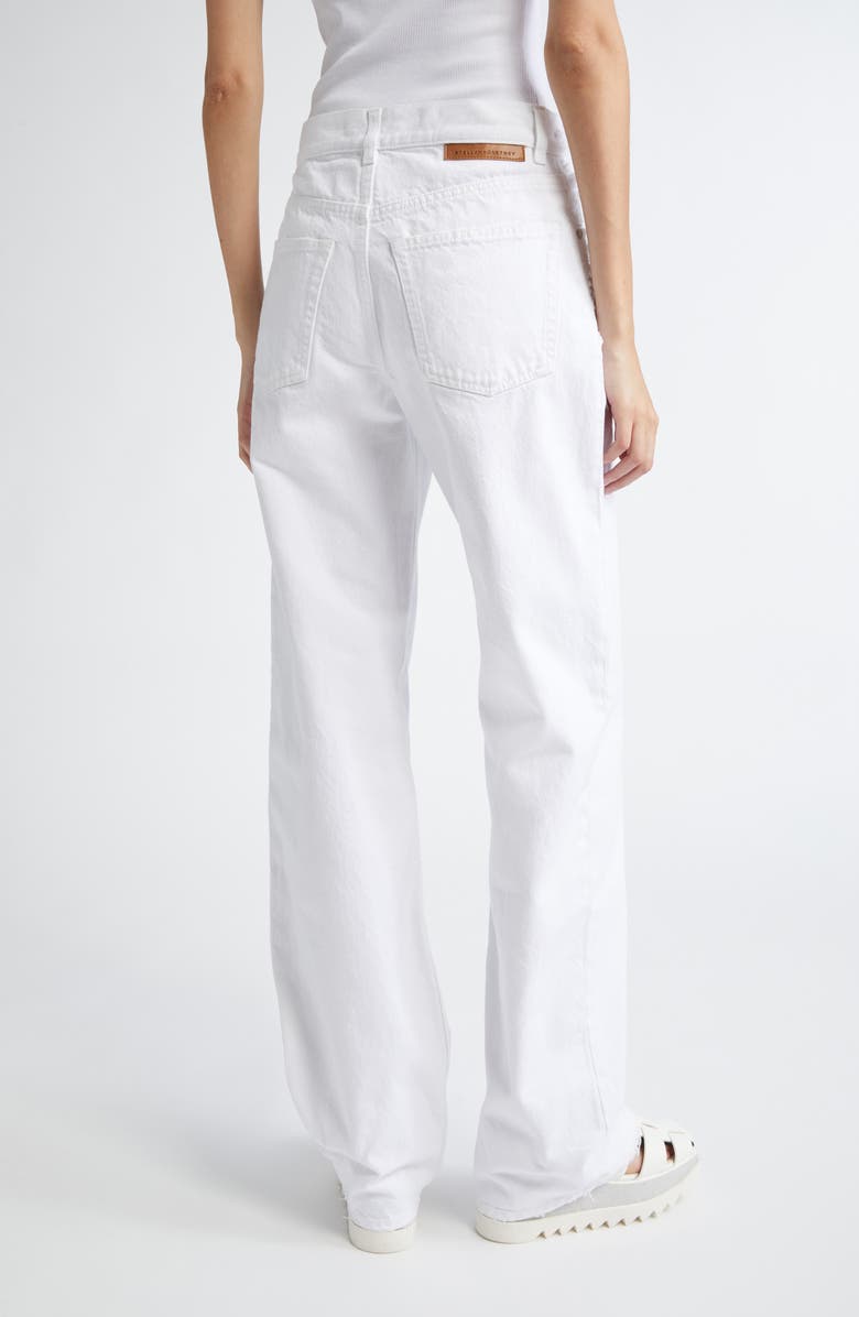 Stella McCartney Destroyed Straight Leg Jeans, Alternate, color, White