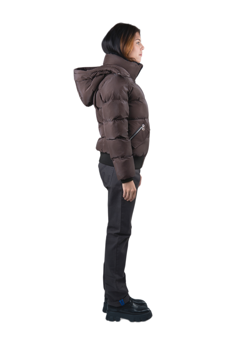 Women's Woody Bomber Quilted Coat, Alternate, color, MOCHA DIAMOND