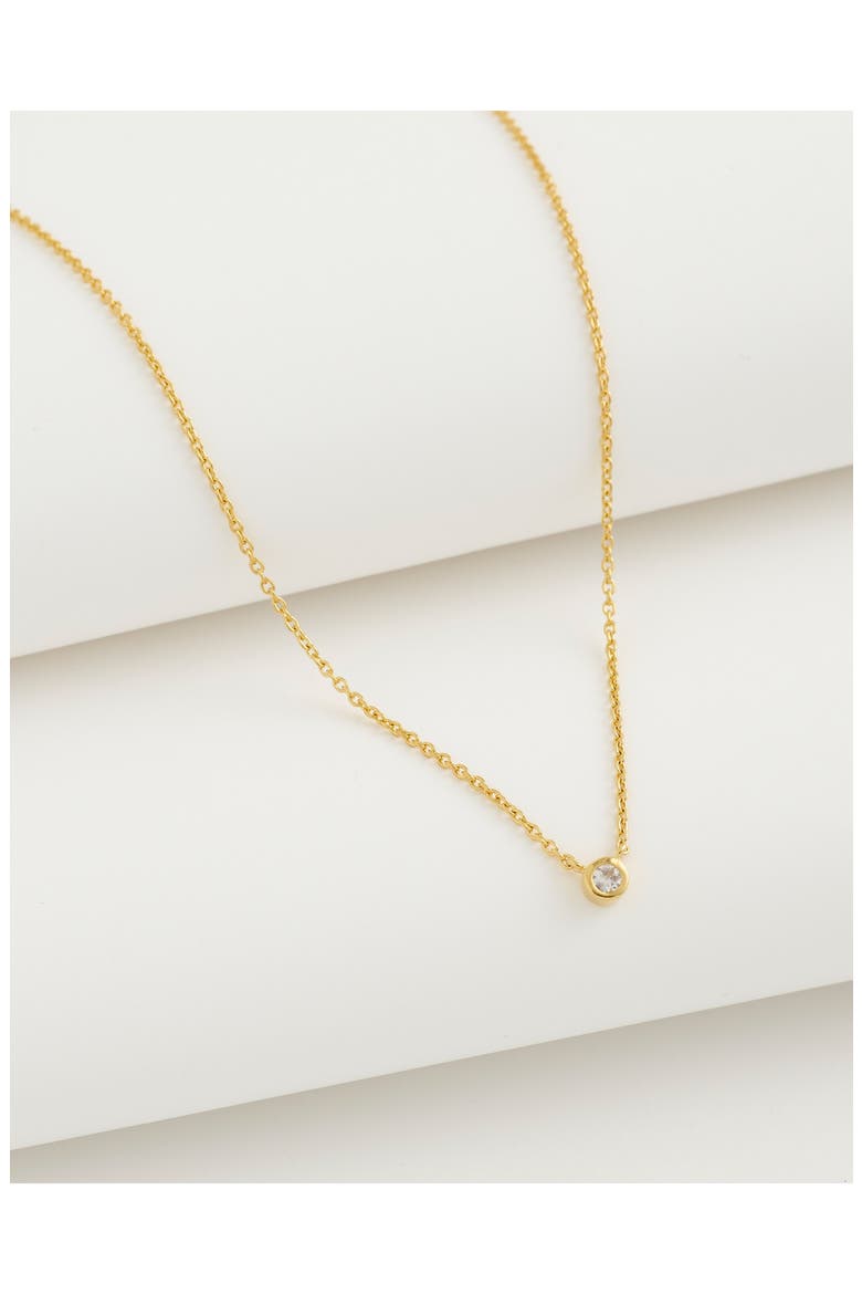 Demi Fine Cubic Zirconia Bezel Pendant Necklace, Alternate, color, 14K GOLD