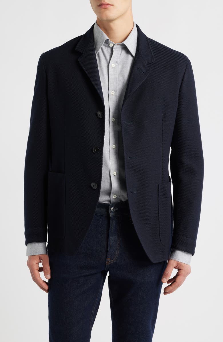 Canali Nuvola Regular Fit Wool Blend Sport Coat, Main, color, Navy