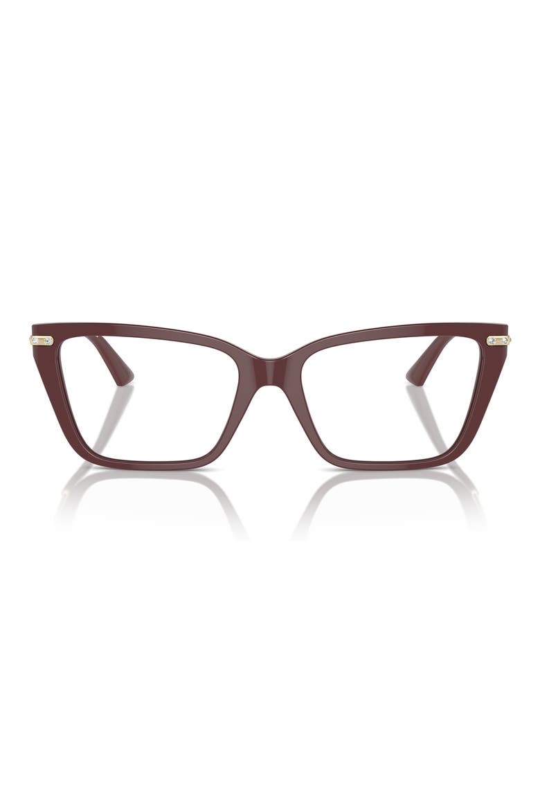 53mm Cat Eye Optical Glasses, Main, color, RED / DEMO LENS
