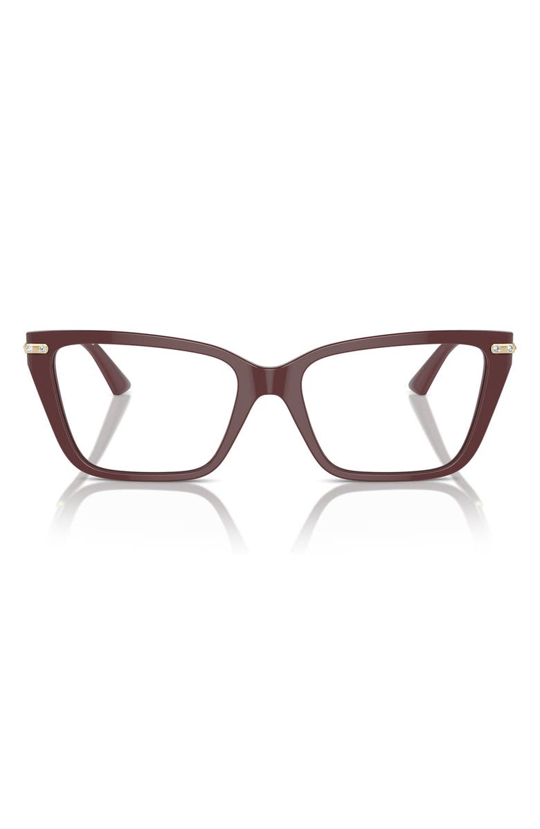 Jimmy Choo 53mm Cat Eye Optical Glasses, Main, color, Red / Demo Lens