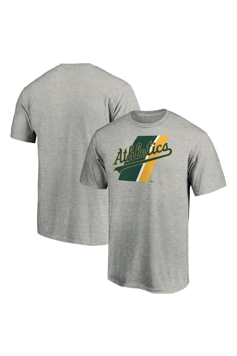 Men's Fanatics Branded Heathered Gray Oakland Athletics Prep Squad T-Shirt, Main, color, Gray