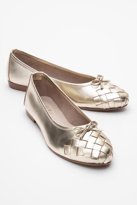 Nopos Leather Cap Toe Ballet Flat