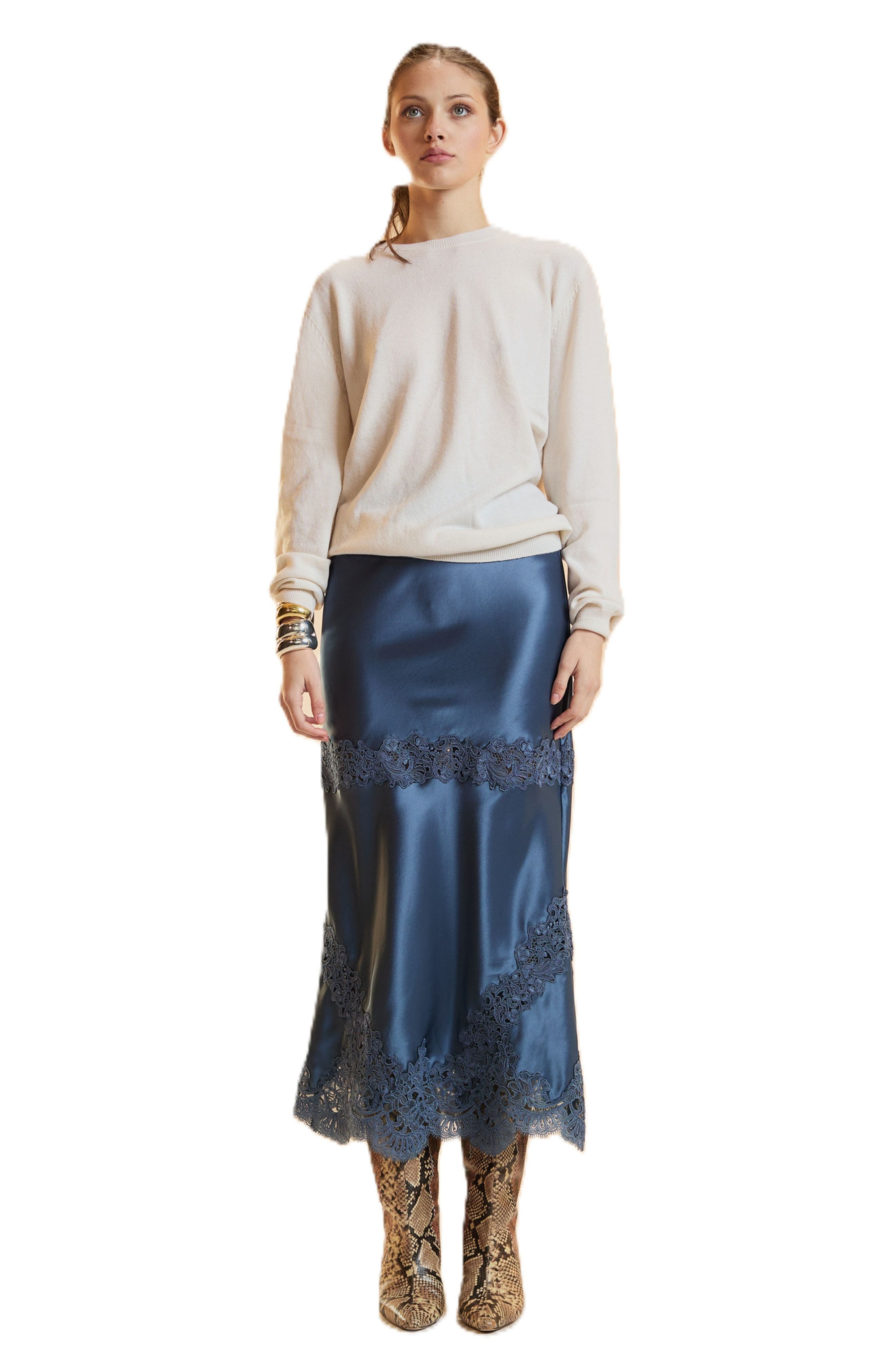 Satin Lace Skirt - image 3