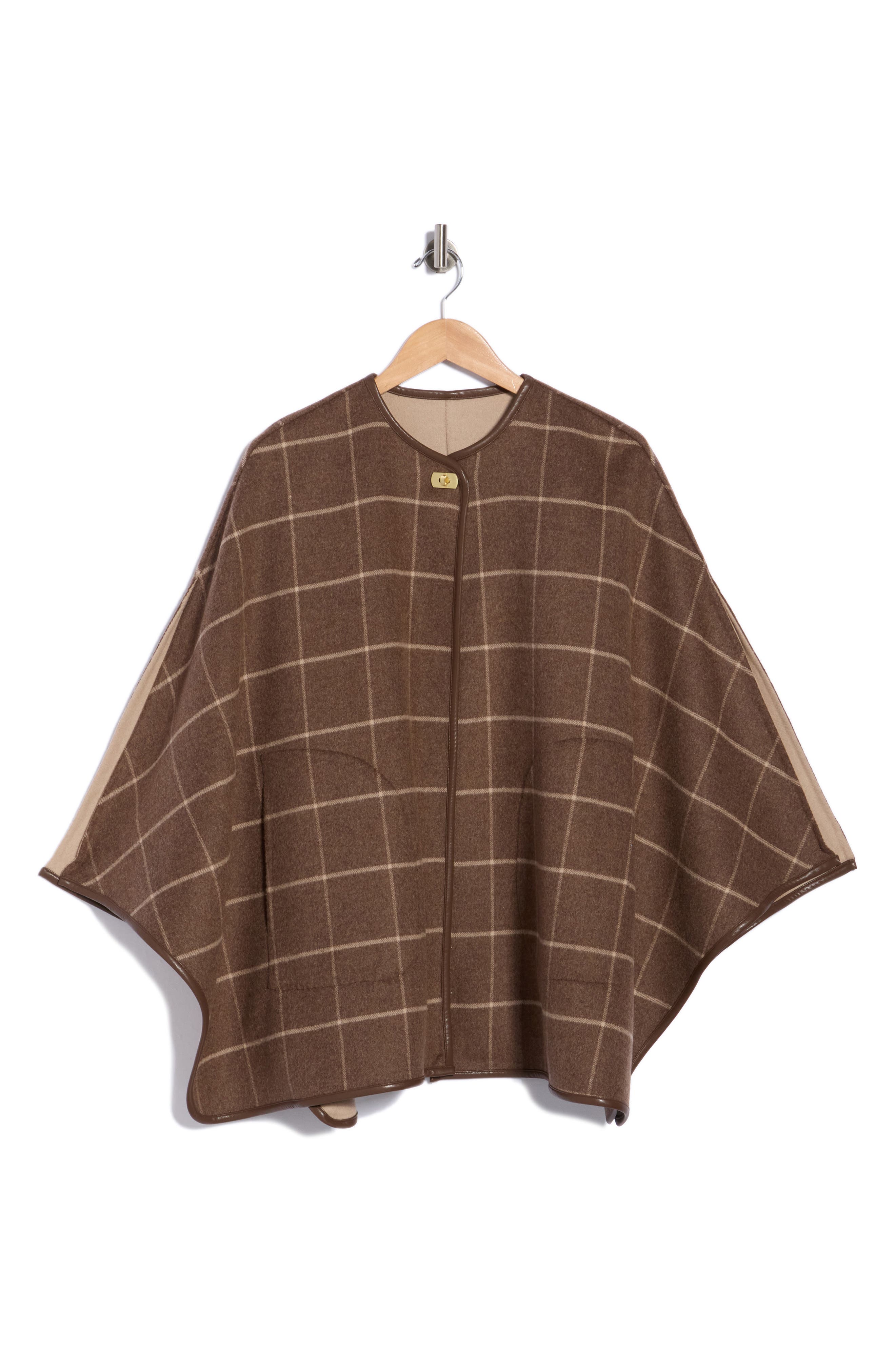 Winifred Wool Blend Plaid Cape