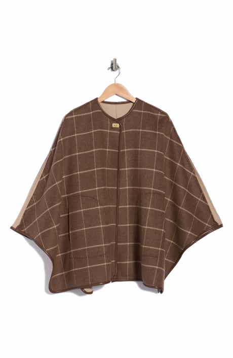 Winifred Wool Blend Plaid Cape
