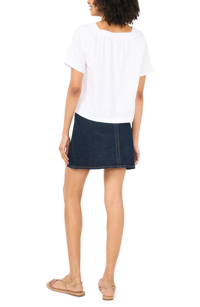 Vince Camuto Square Neck Top, Alternate, color, Ultra White