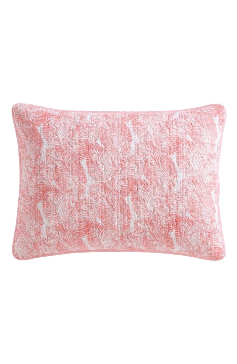 Tommy Bahama Distressed Water Leaves Cotton Quilt Set, Alternate, color, Bright Orange