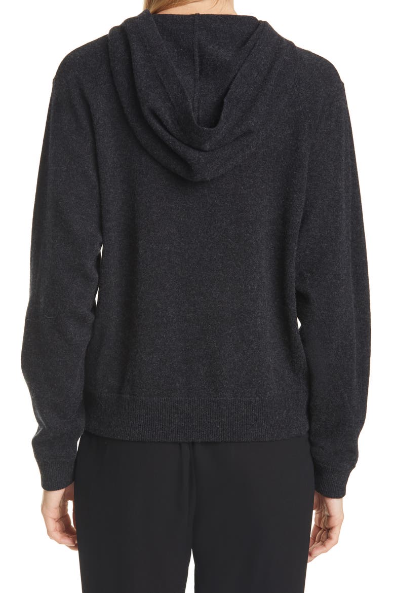 Overlap Wool & Cashmere Hooded Sweater, Alternate, color, H CHARCOAL