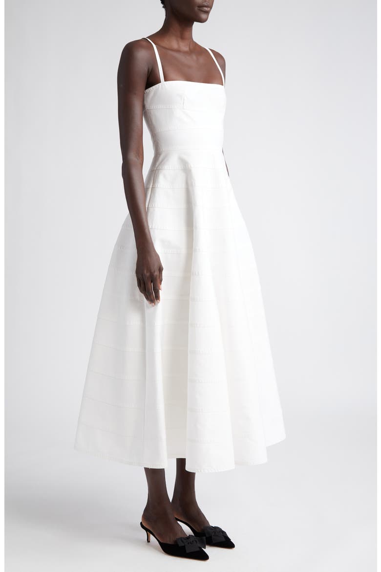 Connie Tiered Cotton Fit & Flare Dress, Alternate, color, NATURAL WHITE