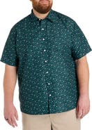 Harbor Bay by DXL Big & Tall Fern Print Microfiber Sport Shirt