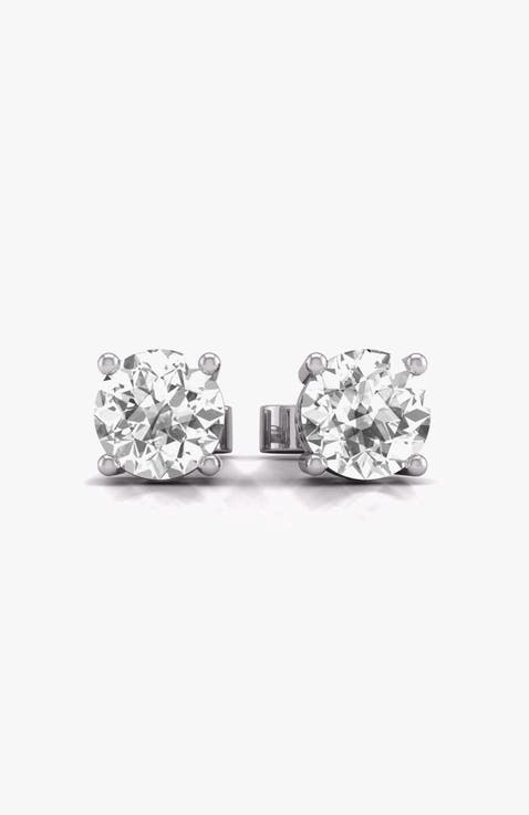 14k Gold Stud Lab Diamond 2 Carats Earrings