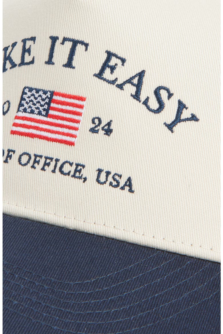 Take It Easy Canvas Snapback Baseball Cap, Alternate, color, NAVY