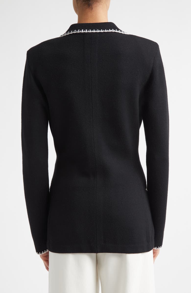 ST. JOHN Signature Wool Blend Double Face Knit Jacket, Alternate, color, Black / Alabaster