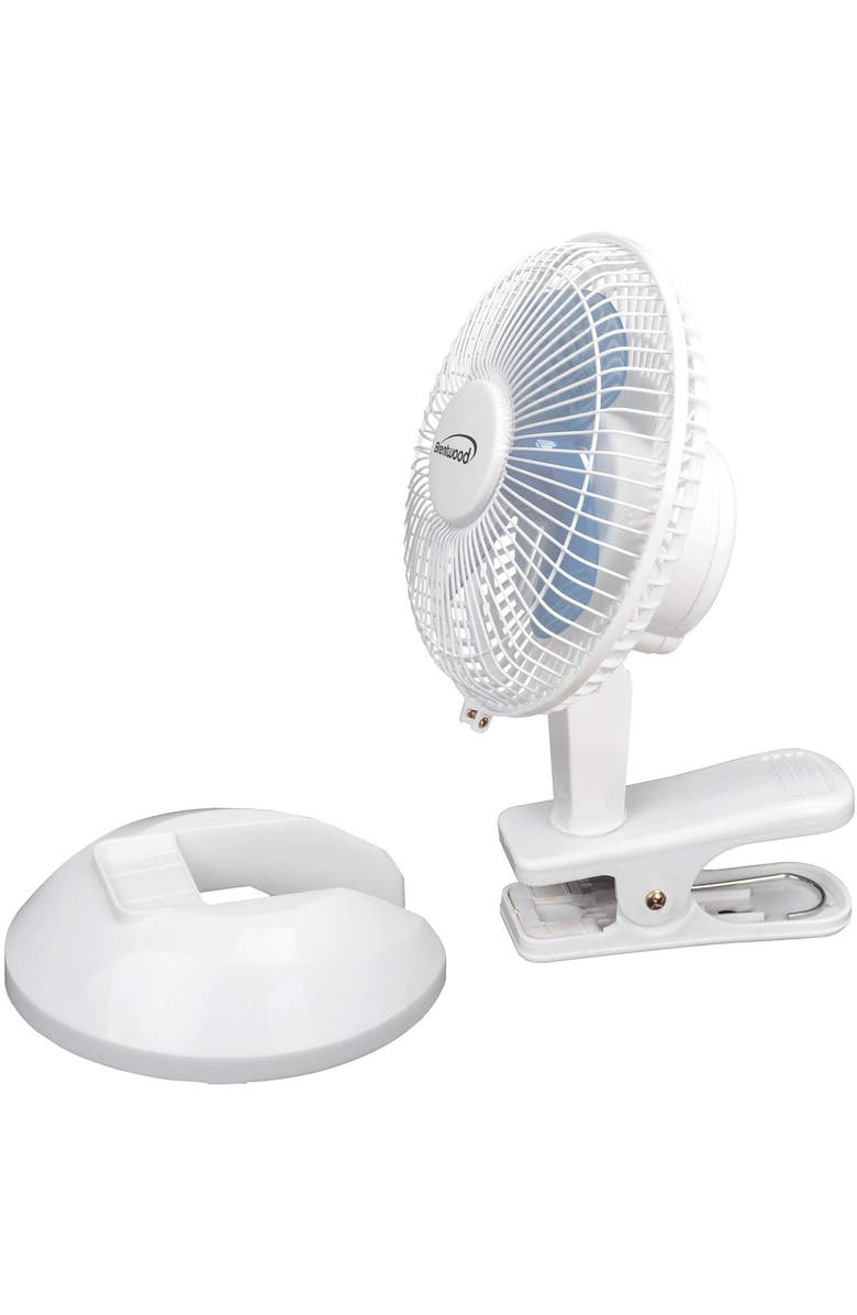 Brentwood Kool Zone 6 Inch Mini Clip On Table Fan, Alternate, color, White