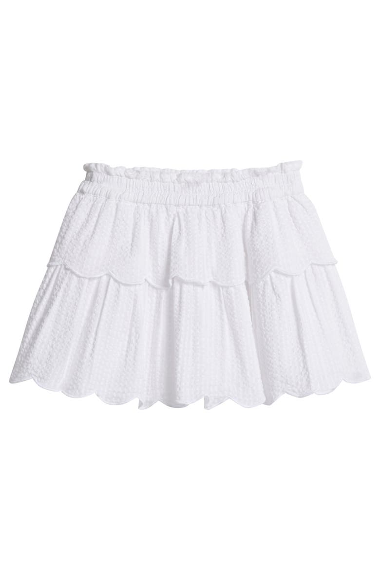 Kids' Tiered Skort, Alternate, color, White Seersucker