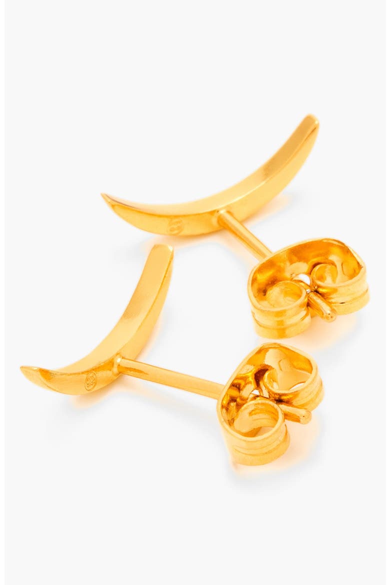 Crescent Stud Earrings, Alternate, color, GOLD