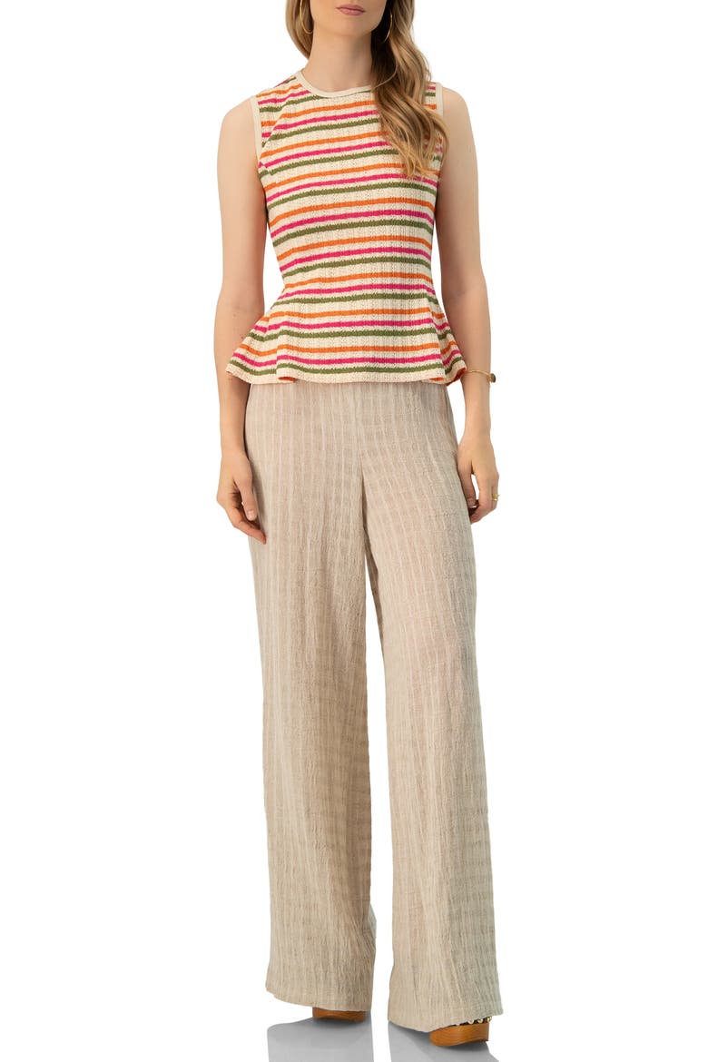 Wide-Leg Elastic Waist Pants, Alternate, color, Ivory