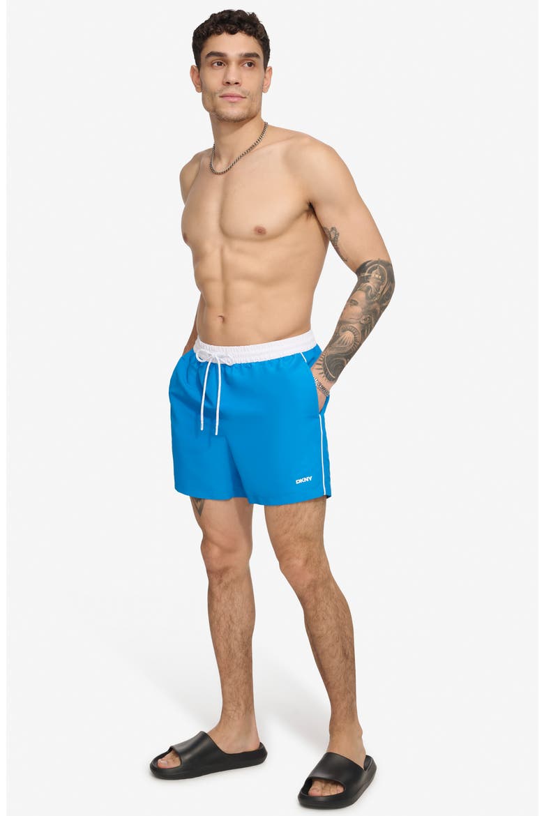 Two-Tone Swim Trunks, Alternate, color, BLUE