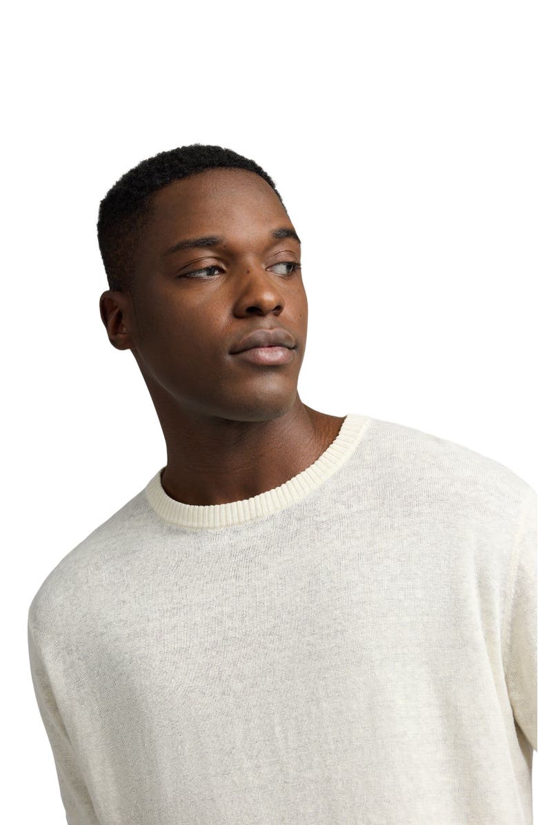 Onia Linen Knit T-Shirt, Alternate, color, Egret