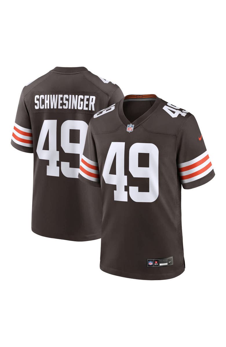 Nike Men's Nike Carson Schwesinger Brown Cleveland Browns 2025 NFL Draft Game Jersey, Main, color, Brown