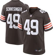 Nike Men's Nike Carson Schwesinger Brown Cleveland Browns 2025 NFL Draft Game Jersey