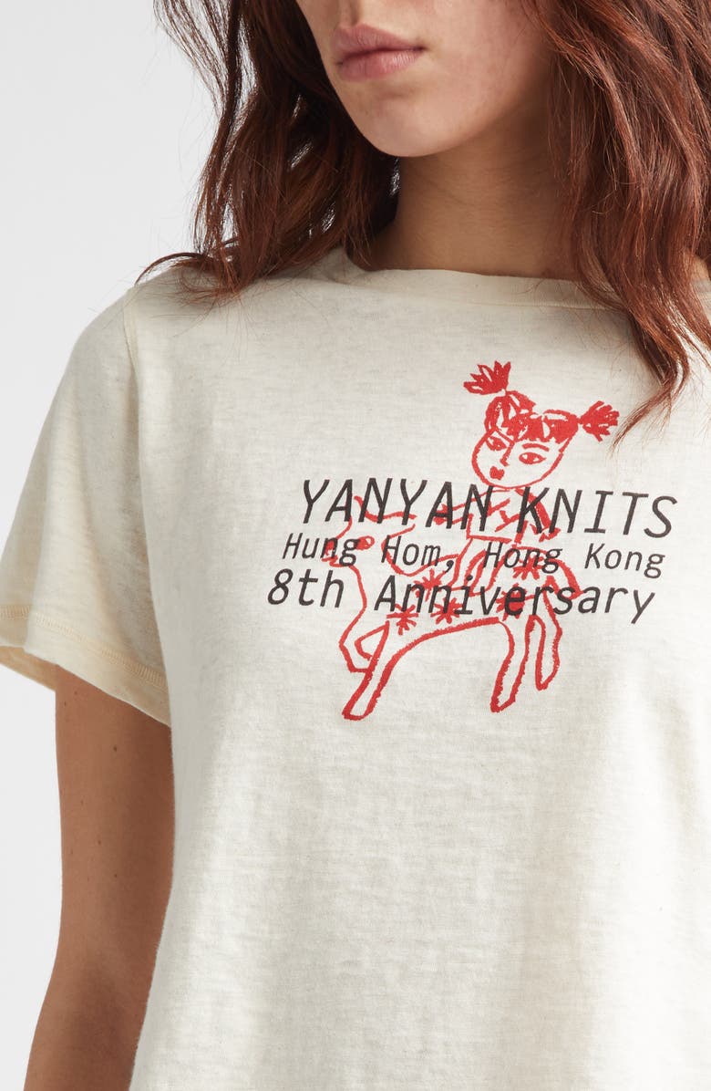 YanYan Wawa Yanniversary Graphic T-Shirt, Alternate, color, Raw Cotton / Red Wawa