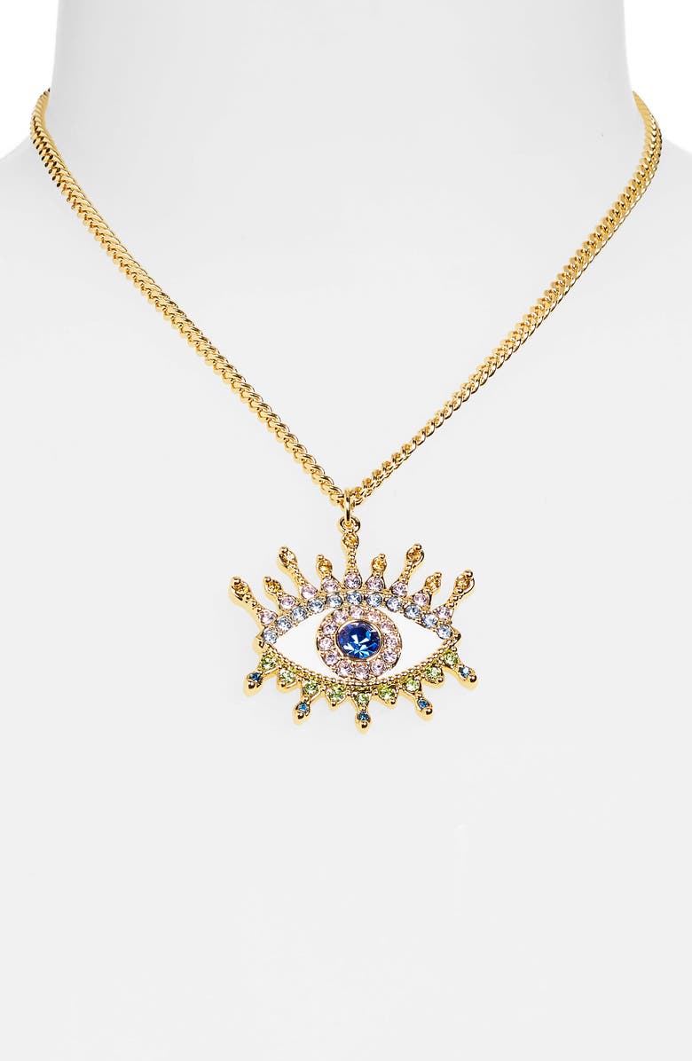 Kurt Geiger London Evil Eye Pendant Necklace, Alternate, color, 