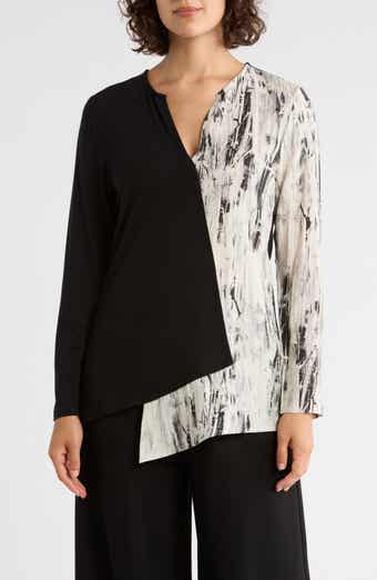 PATRIZIA LUCA Mixed Media Long Sleeve Top