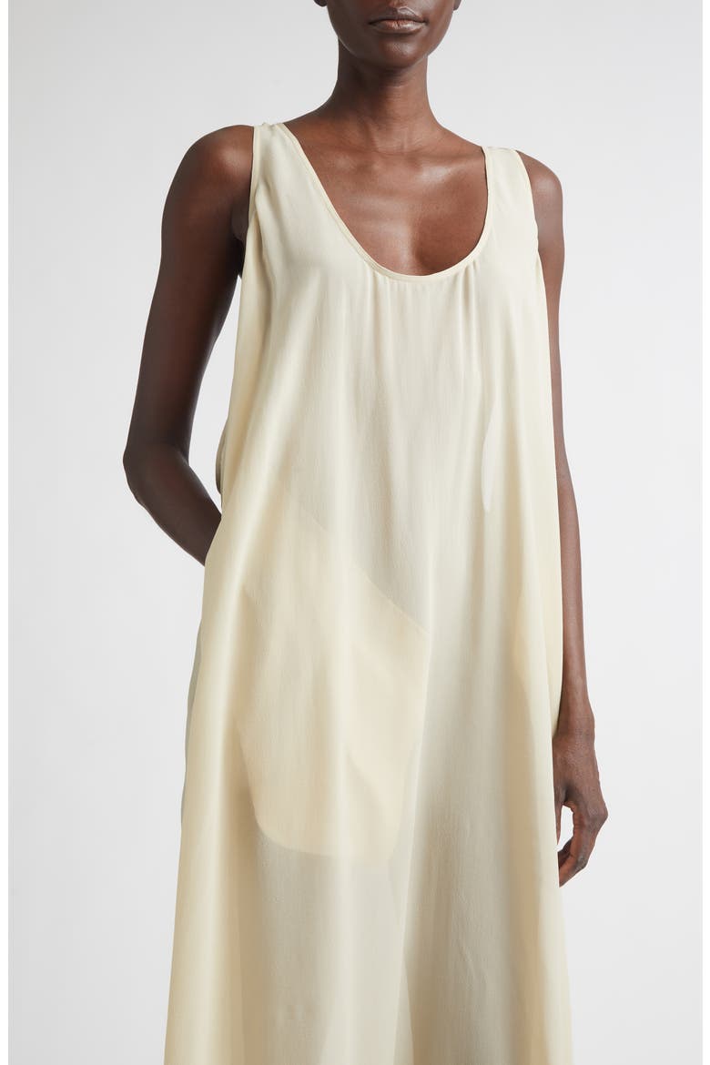 Temple Abito Silk Georgette Tank Gown, Alternate, color, SAND