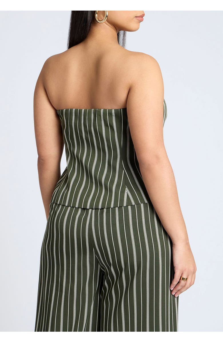 ELOQUII Suiting Bustier, Alternate, color, Green Stripe