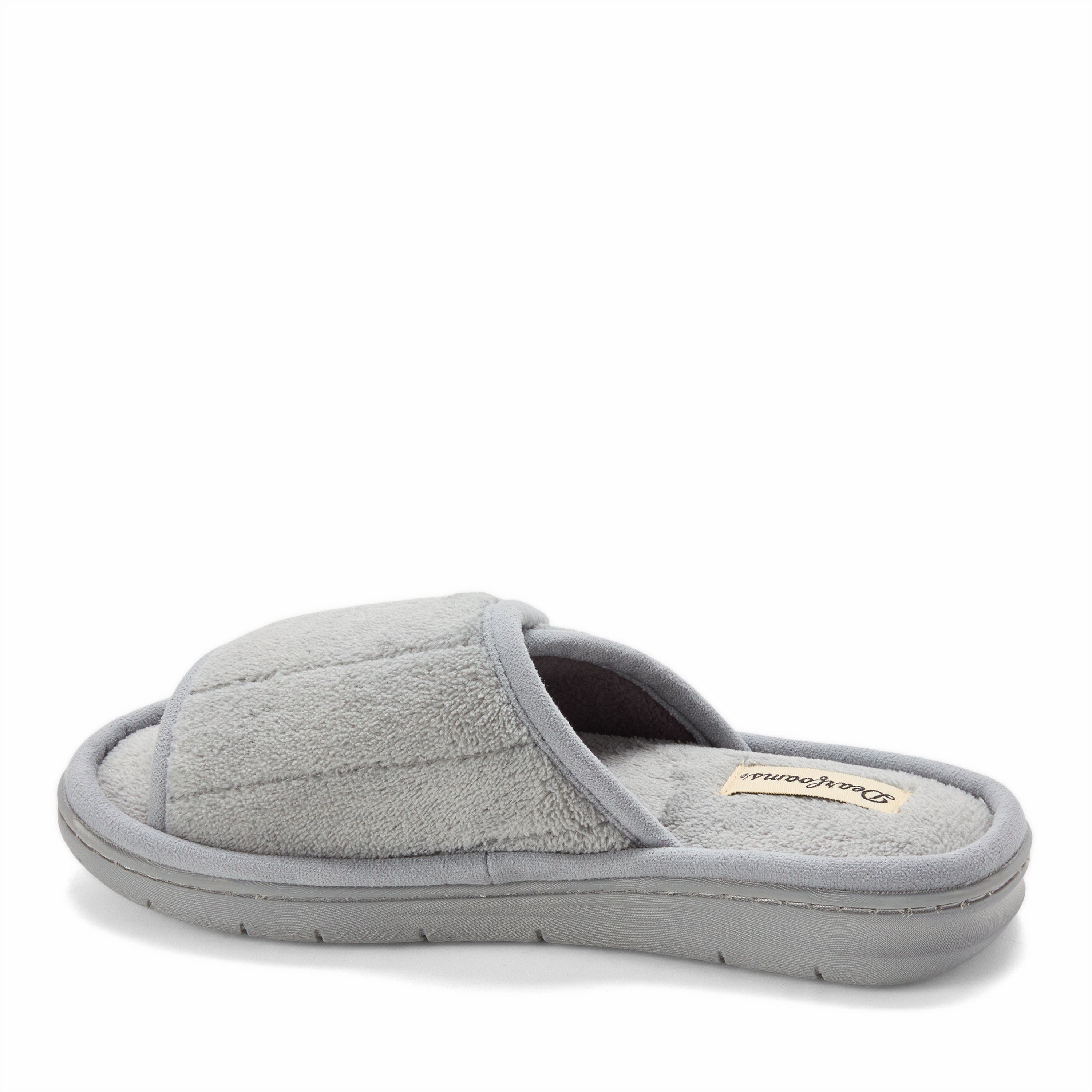DEARFOAMS Mickey Terry Adjustable Shower Slide Slipper, Alternate, color, Sleet