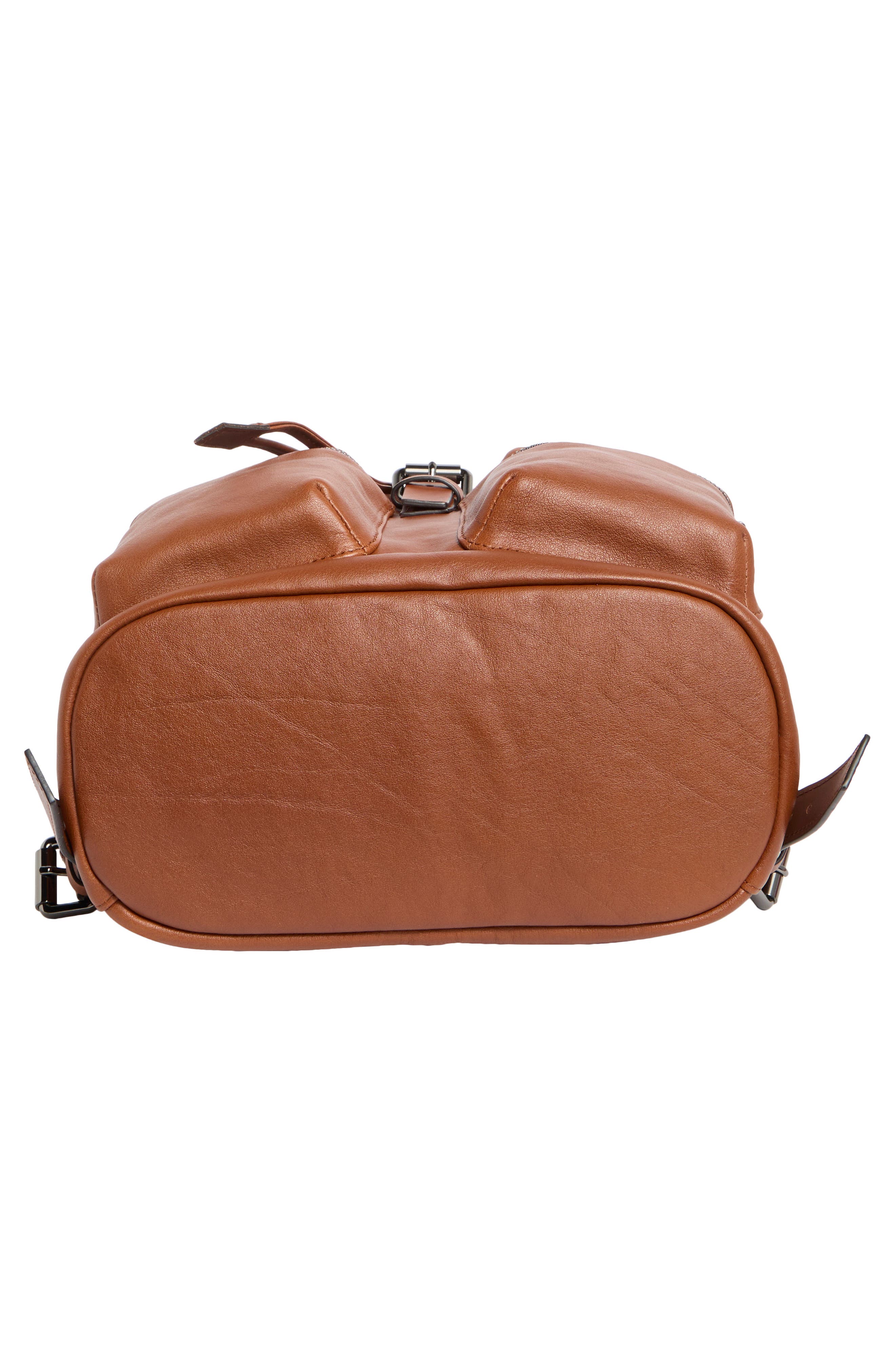 LC3D Medium Leather Backpack, Alternate, color, COGNAC
