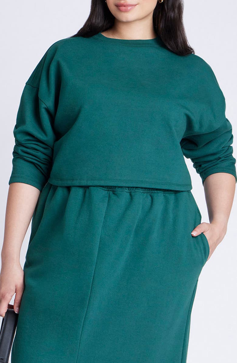 ELOQUII Crop French Terry Sweatshirt, Main, color,