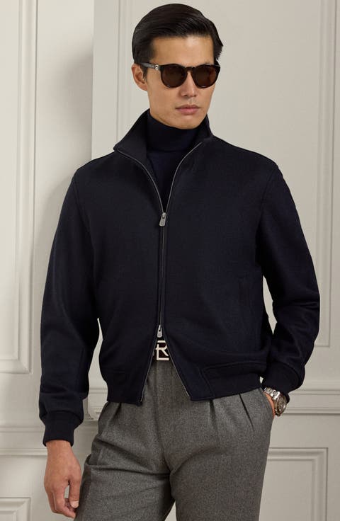 Cashmere Blend Felt Bomber Jacket