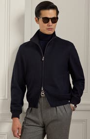 Ralph Lauren Purple Label Cashmere Blend Felt Bomber Jacket