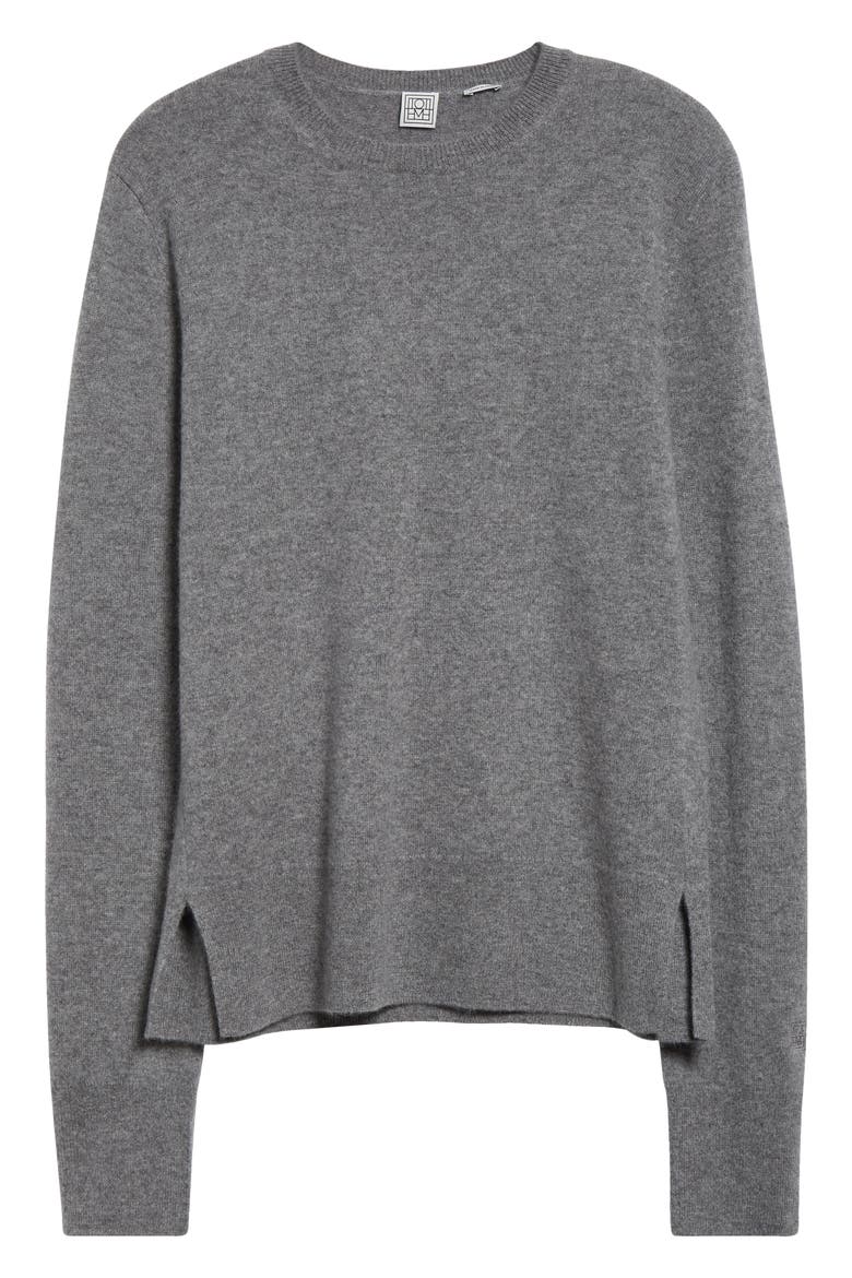 Cashmere Crewneck Sweater, Alternate, color, GREY MELANGE