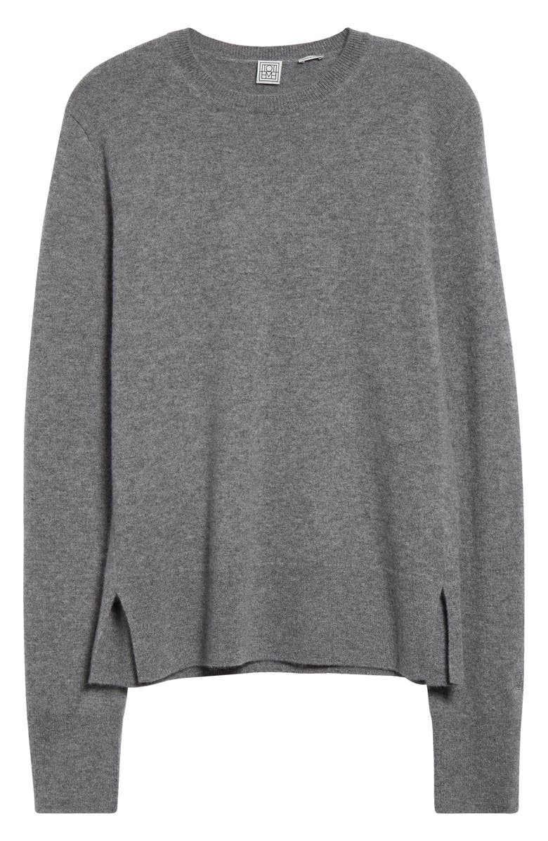TOTEME Cashmere Crewneck Sweater, Alternate, color, Grey Melange