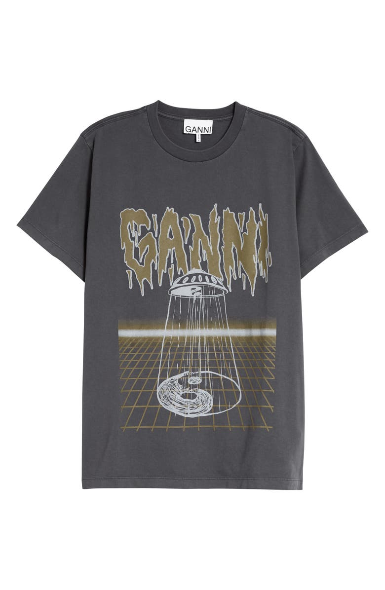 Ganni UFO Logo Graphic Tee, Alternate, color, 