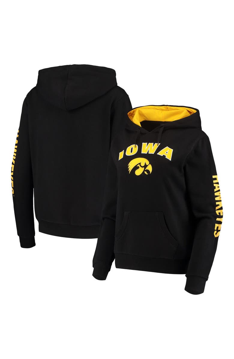 COLOSSEUM Women's Colosseum Black Iowa Hawkeyes Loud and Proud Pullover Hoodie, Main, color, Black