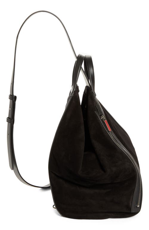 Christian Louboutin Crosta Pyramid Hobo Sling Bag In Black