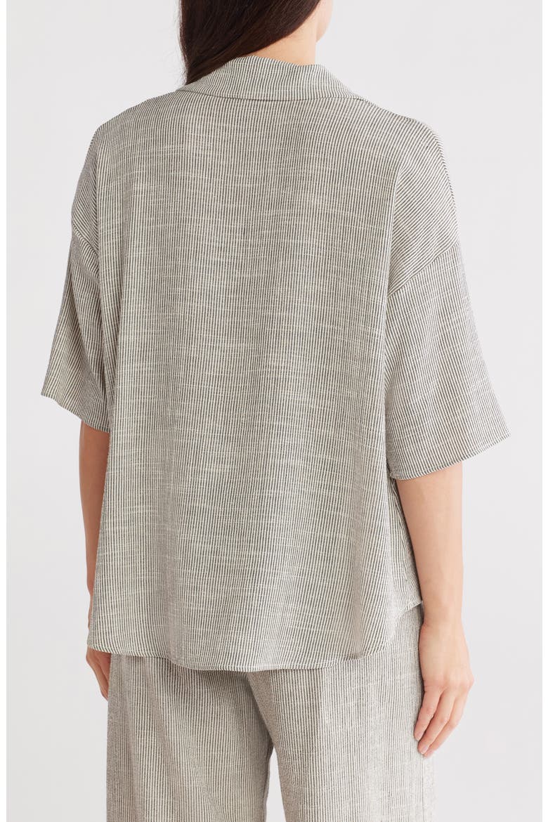 Oversize Stripe Short Sleeve Cotton Blend Top, Alternate, color, GREY
