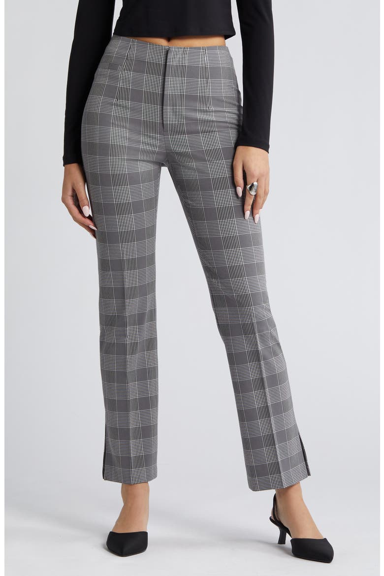 Plaid Bootcut Suit Pants, Main, color, GREY SOLY PLAID